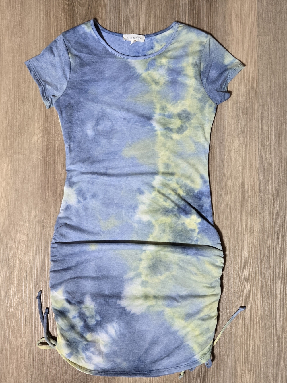 Yellow and Navy Tie-Dye Dress